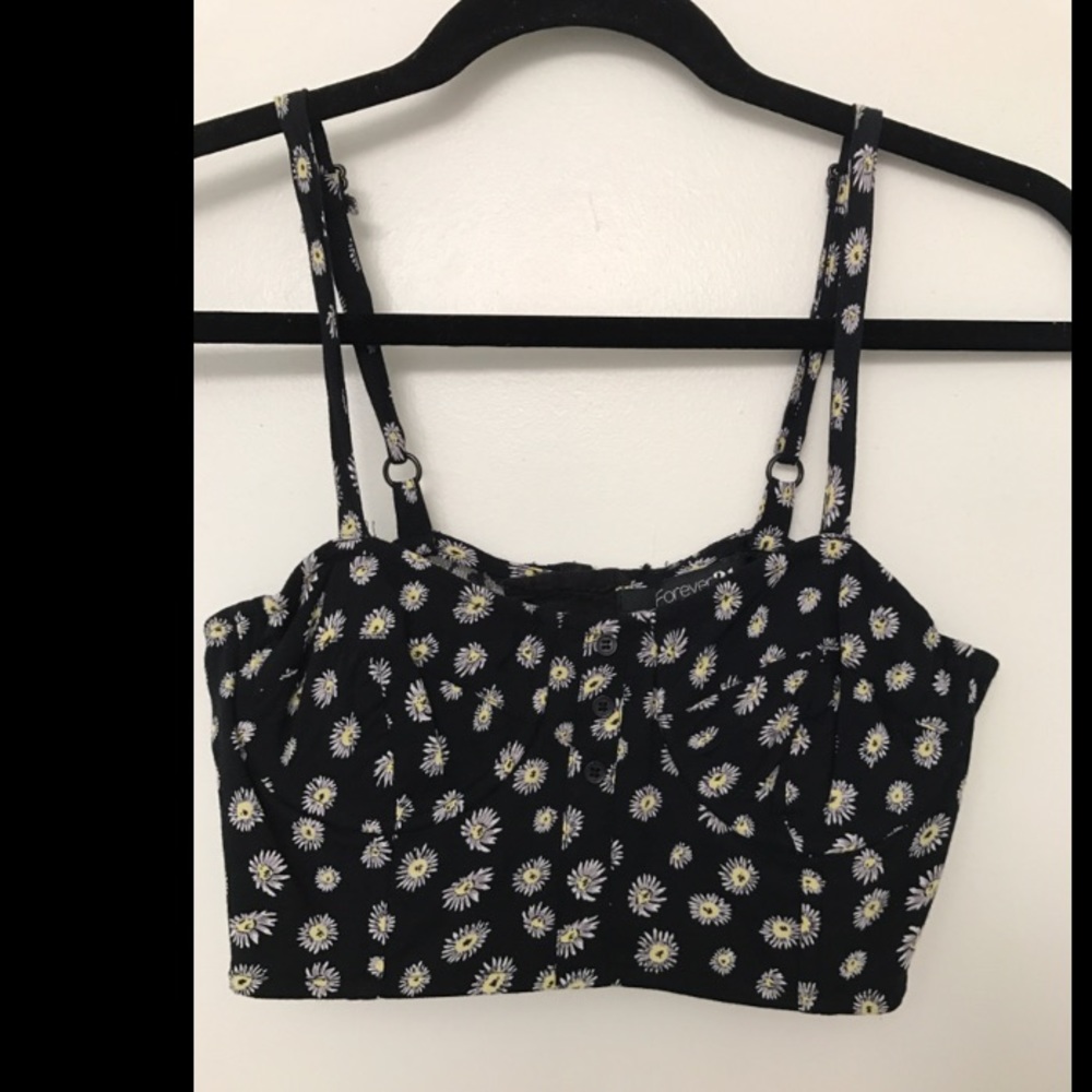 Forever 21 sunflower crop top size xs